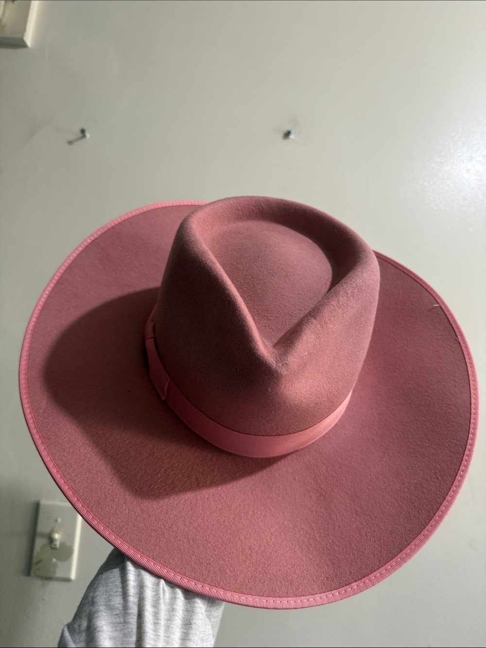 Lack Of Color Dusty Rose Felt Wide-Brim Fedora